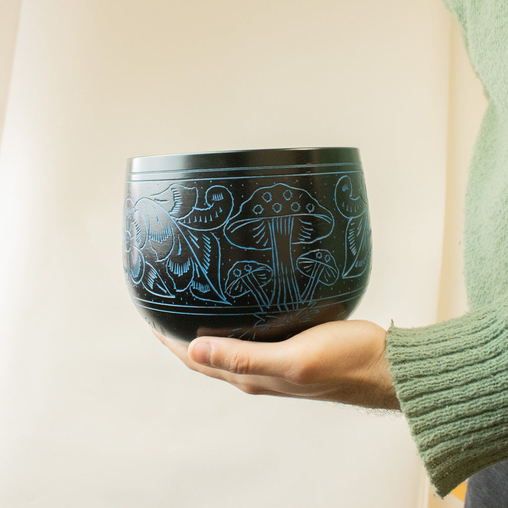 Cauldron Singing Bowl - Magic Mushroom - Blue (15cm)