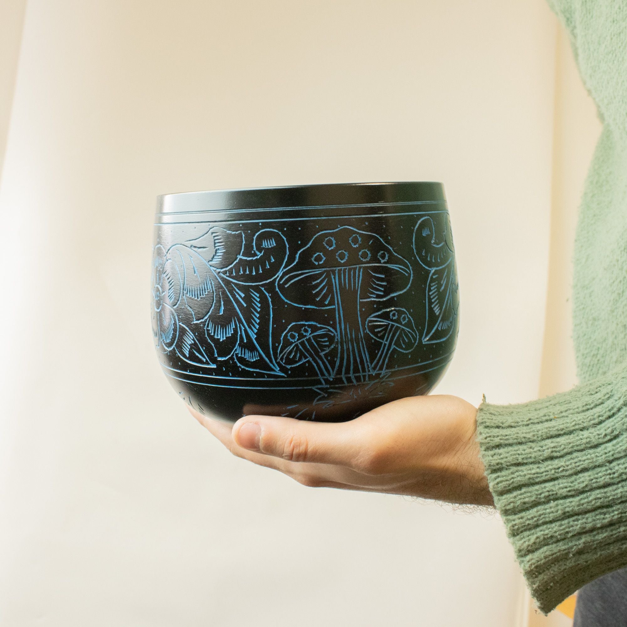 Cauldron Singing Bowl - Magic Mushroom - Blue (15cm)