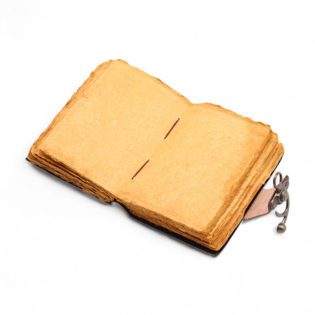 Fat Deckled Leather Notebook – The Book of Untold Stories – 15x10 cm