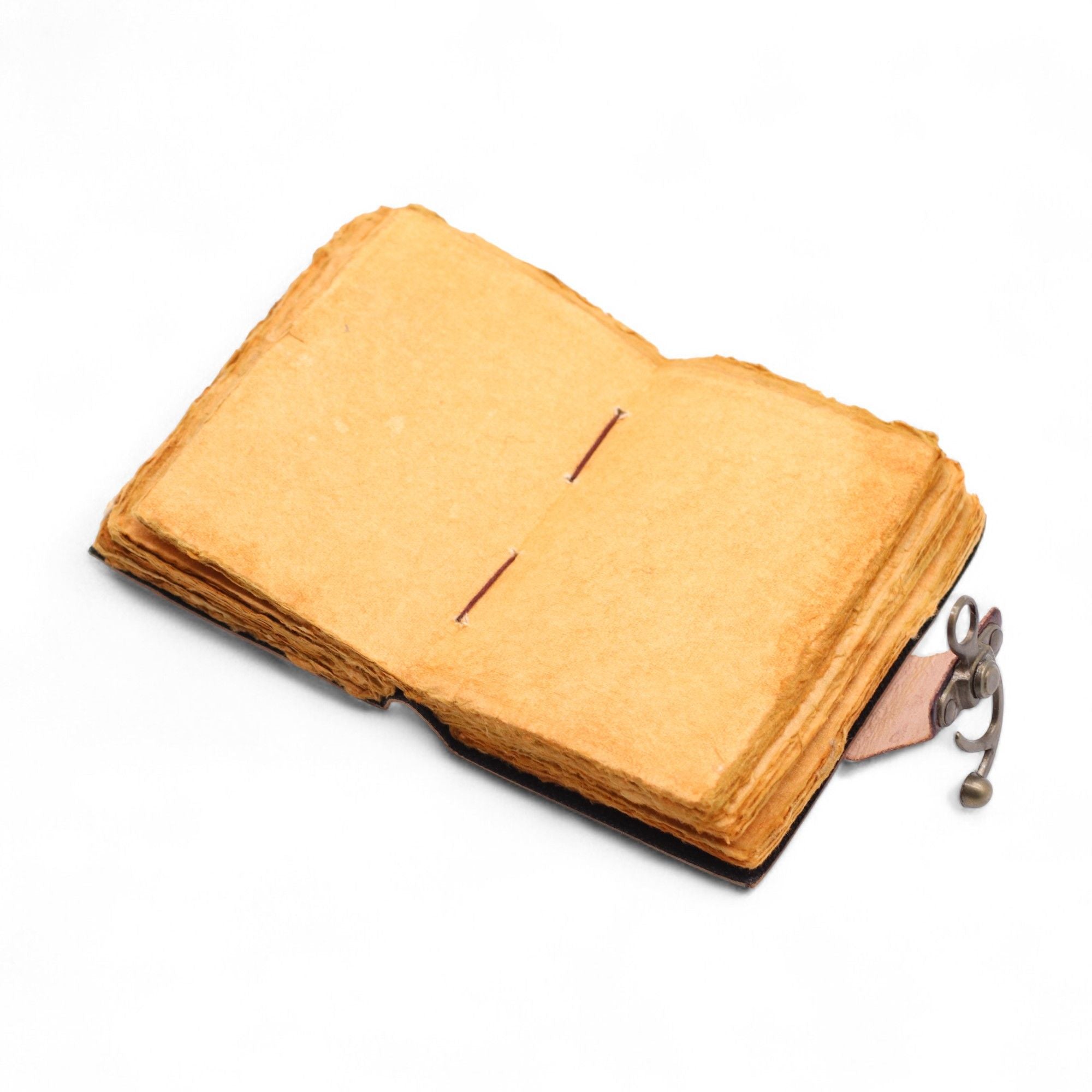 Fat Deckled Leather Notebook – The Book of Untold Stories – 15x10 cm