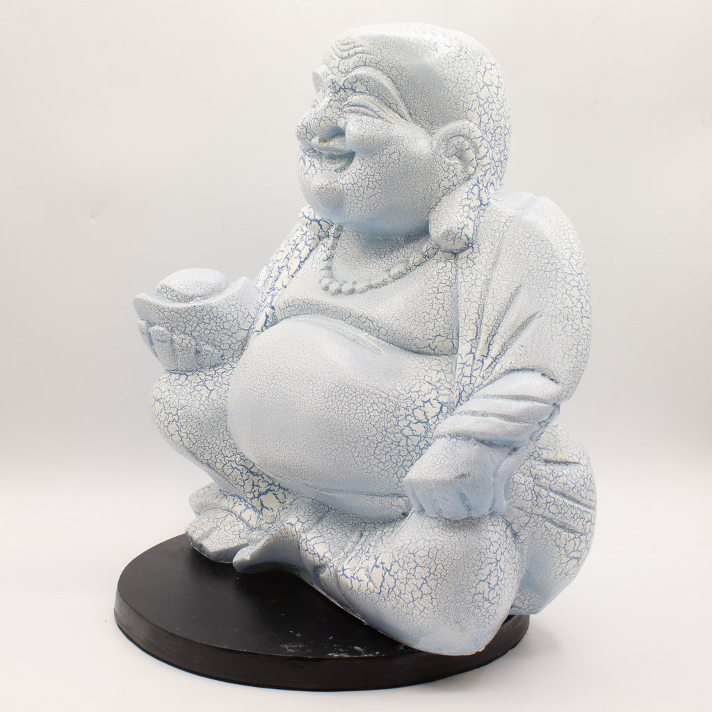 Laughing Buddha Lamp Sky Blue - Round Stand