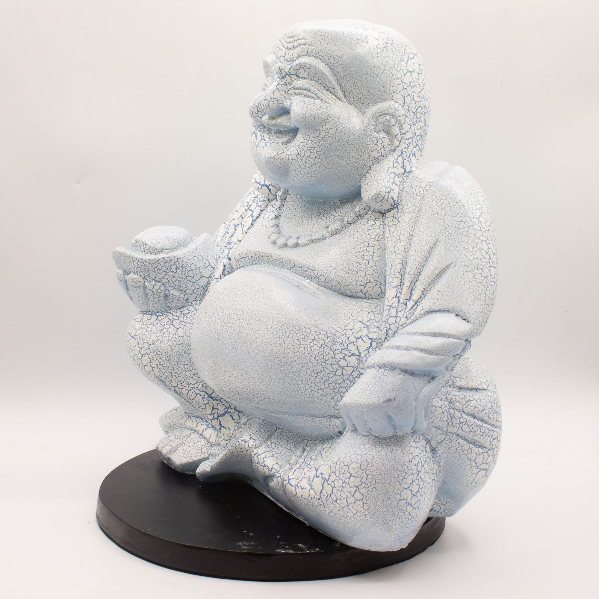 Laughing Buddha Lamp Sky Blue - Round Stand