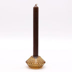 Flower Flip Dinner Candle / Tealight Holder - Antique Amber