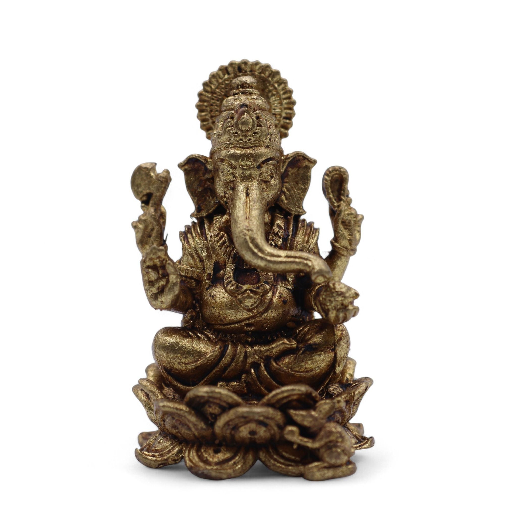 Brass Miniature Gods - Ganesha (22gms)  - 37mm