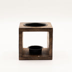Square Mango Wood Oil Burner  - Yin Yang