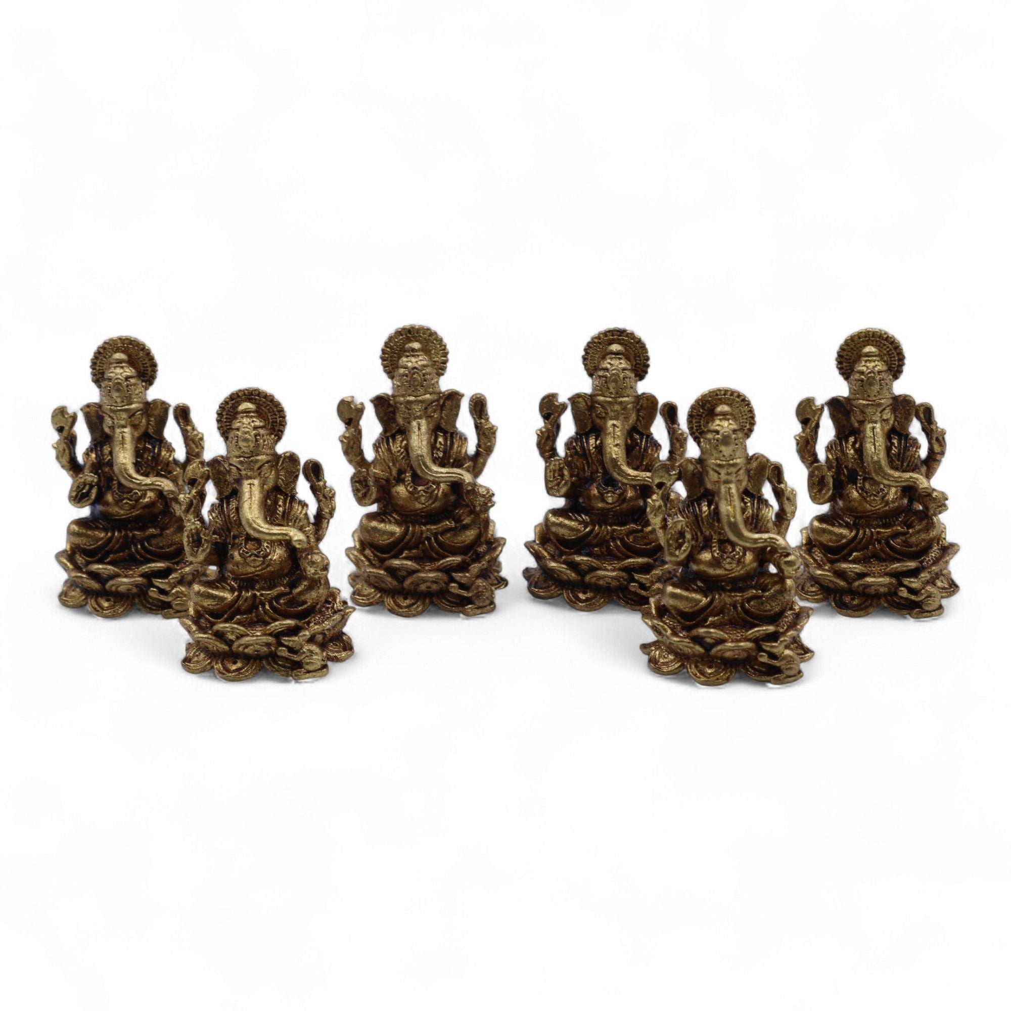 Brass Miniature Gods - Ganesha (22gms)  - 37mm