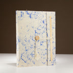 Lokta Mixed Blue Cotton Notebook – Large (21x15cm) – 45 Leaves – Includes Bookmark
