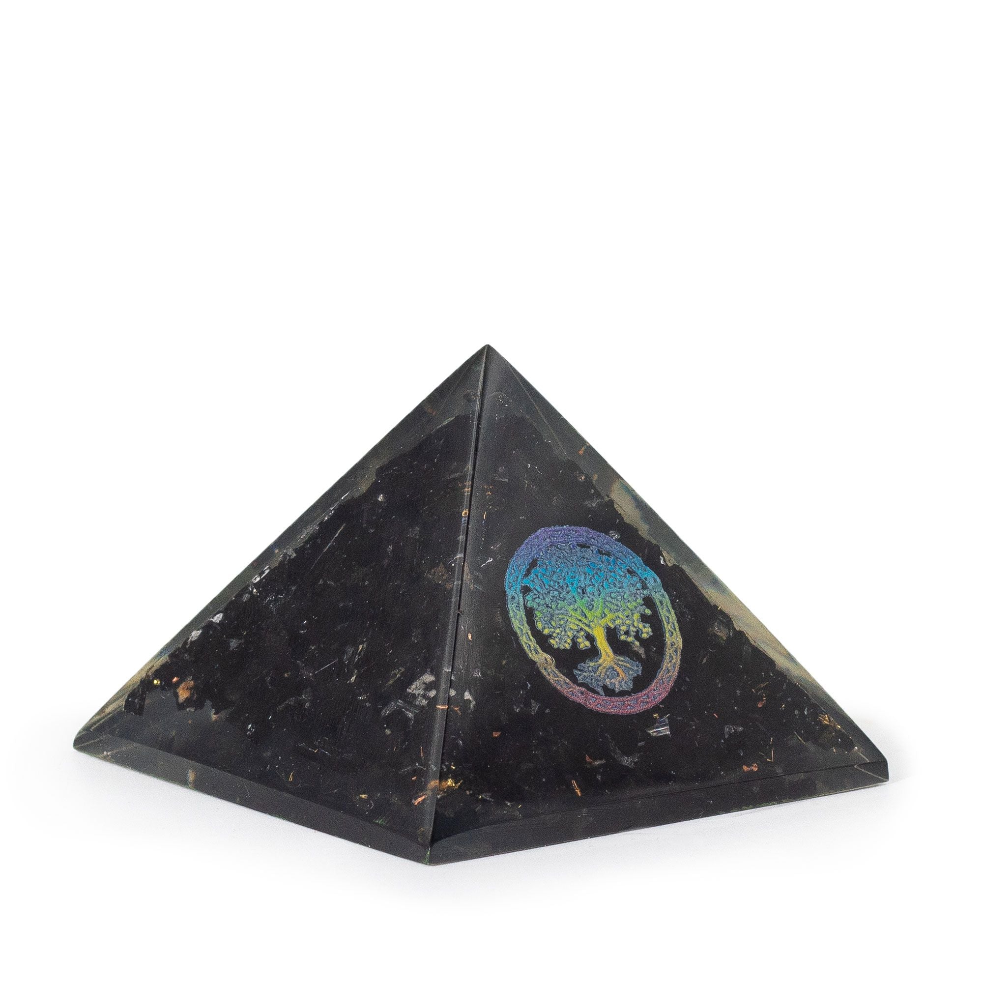 Small Organite Pryamids 5.5x4.5cm - Tree of Life - Black Tormaline Chips
