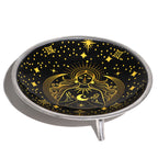 Triple Leg  Enamelled  Offering Plate - Gold Goddess on Black