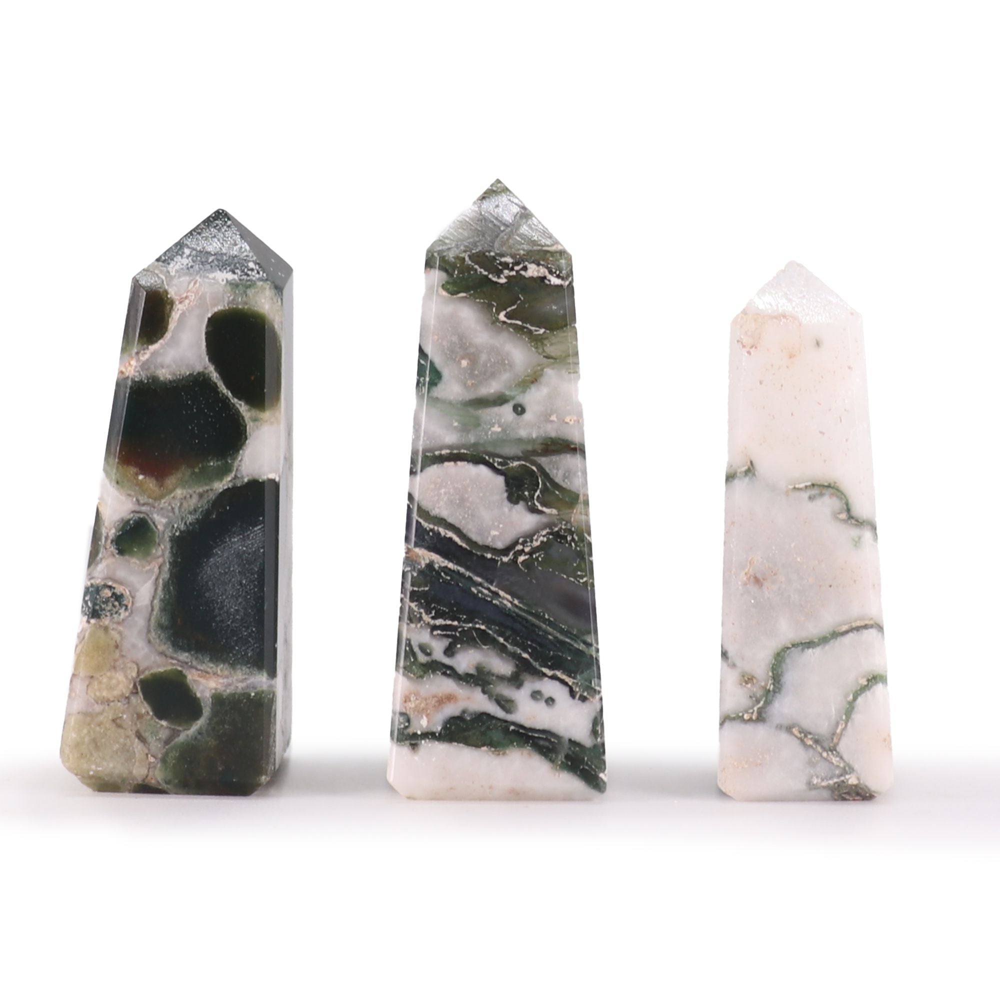 Gemstone Obelisk Point approx 5cm - Moss Agate