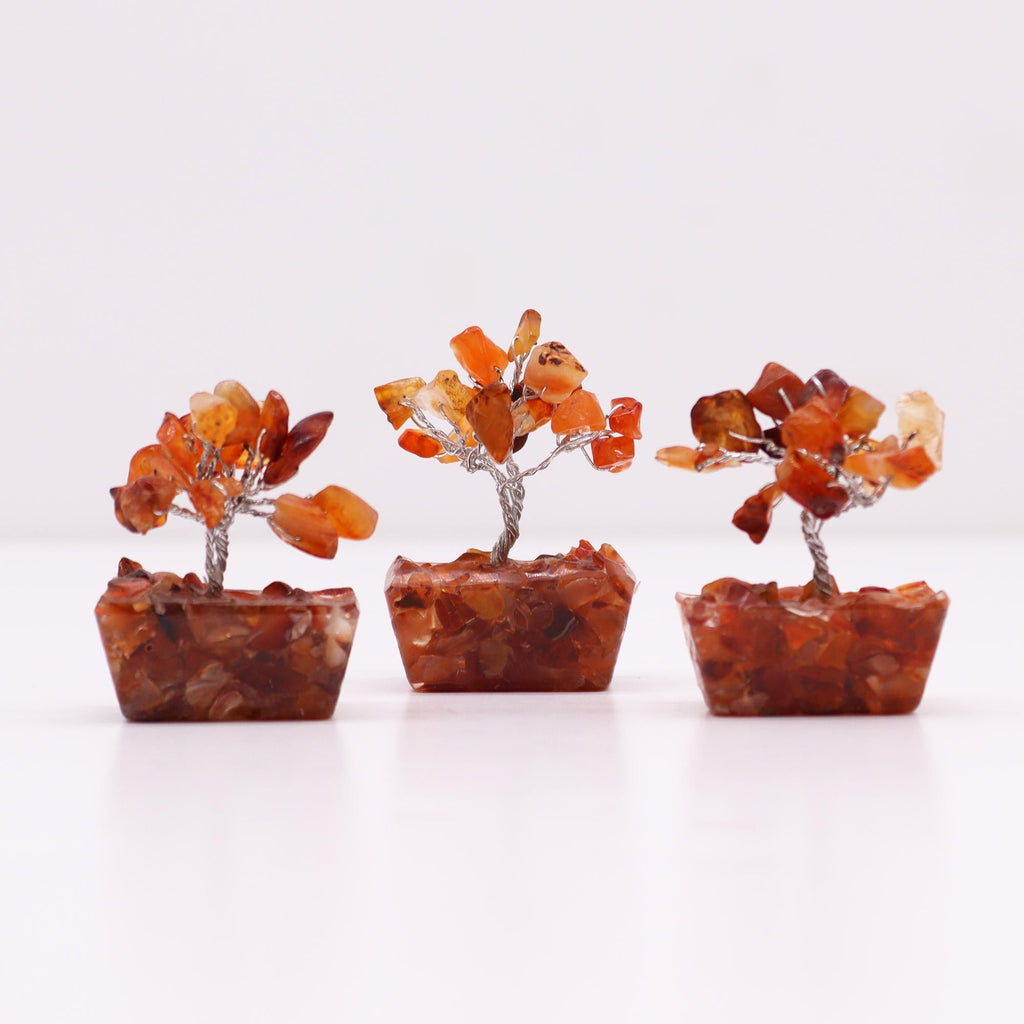 Mini Gemstone Tree On Orgonite Base - Carnelian (15 stones)