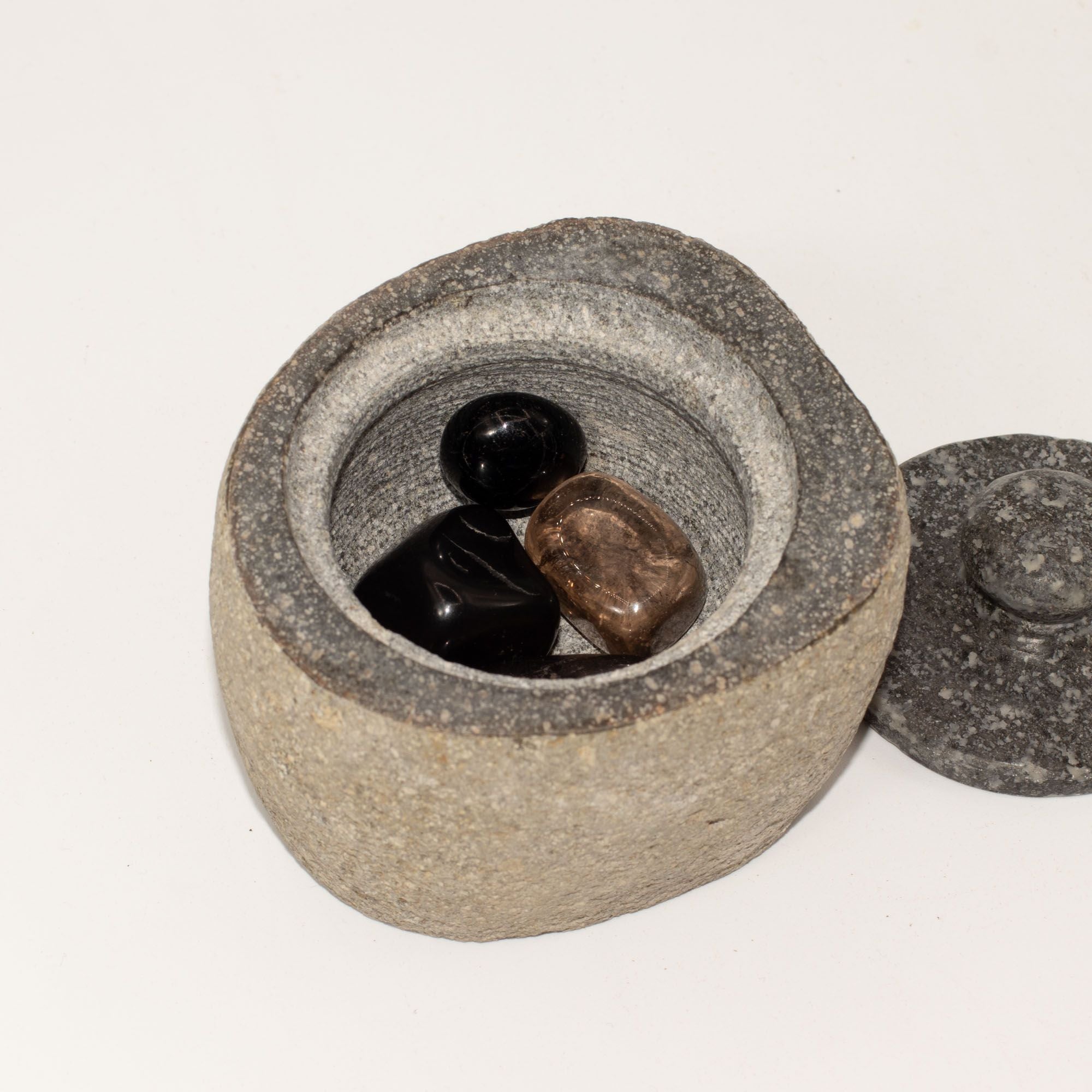 Natural Riverstone Grounding Pot - Small (aprox 9x7cm)