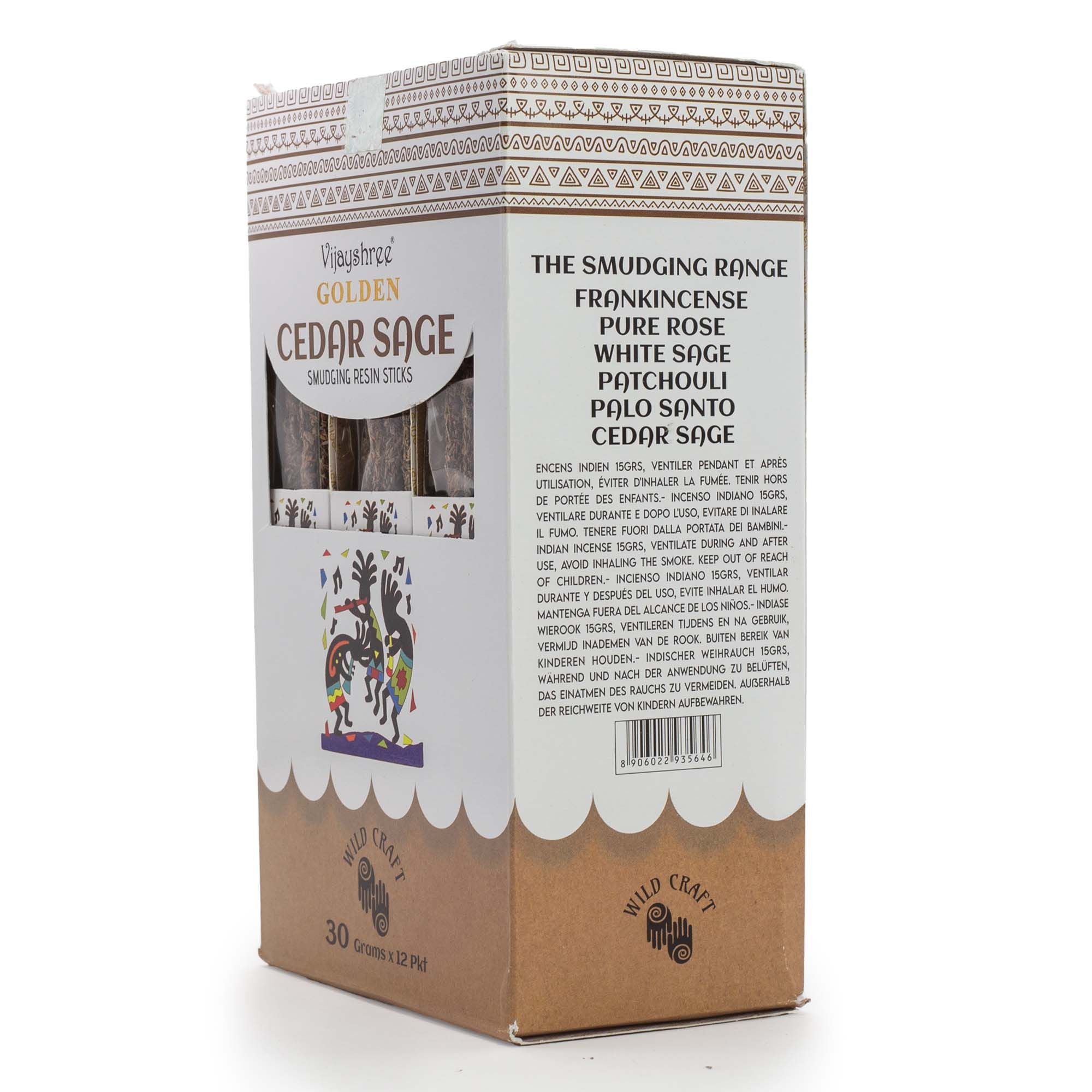 Golden Cedar Sage Smudging Resin Sticks – 30g