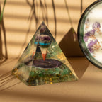 Med Organite Pryamids 7x6cm - Pendulum - Green Adventurine Chips