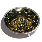 Triple Leg  Enamelled  Offering Plate - Gold Goddess on Black