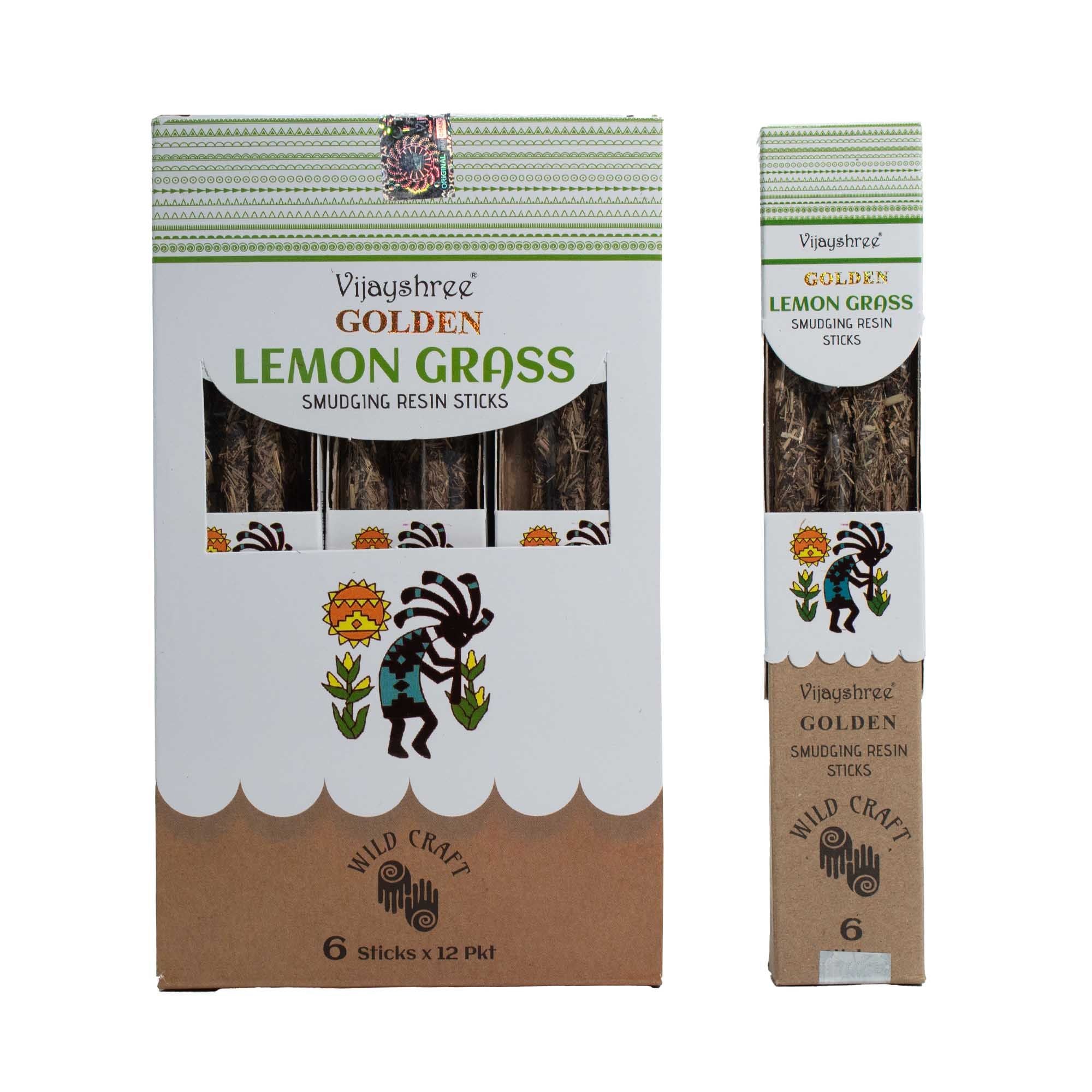 Golden Lemon Grass Smudging Resin Sticks - 30g