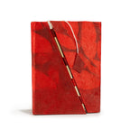 Lokta Bold Floral Bamboo Lock Notebook – Medium (15x12cm) – 45 Leaves – Ruby