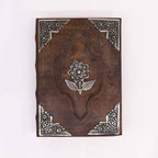 Heafty Red Tan Book - Zinc Rose Decor - 200 Deckle Edges Pages - 26x18cm