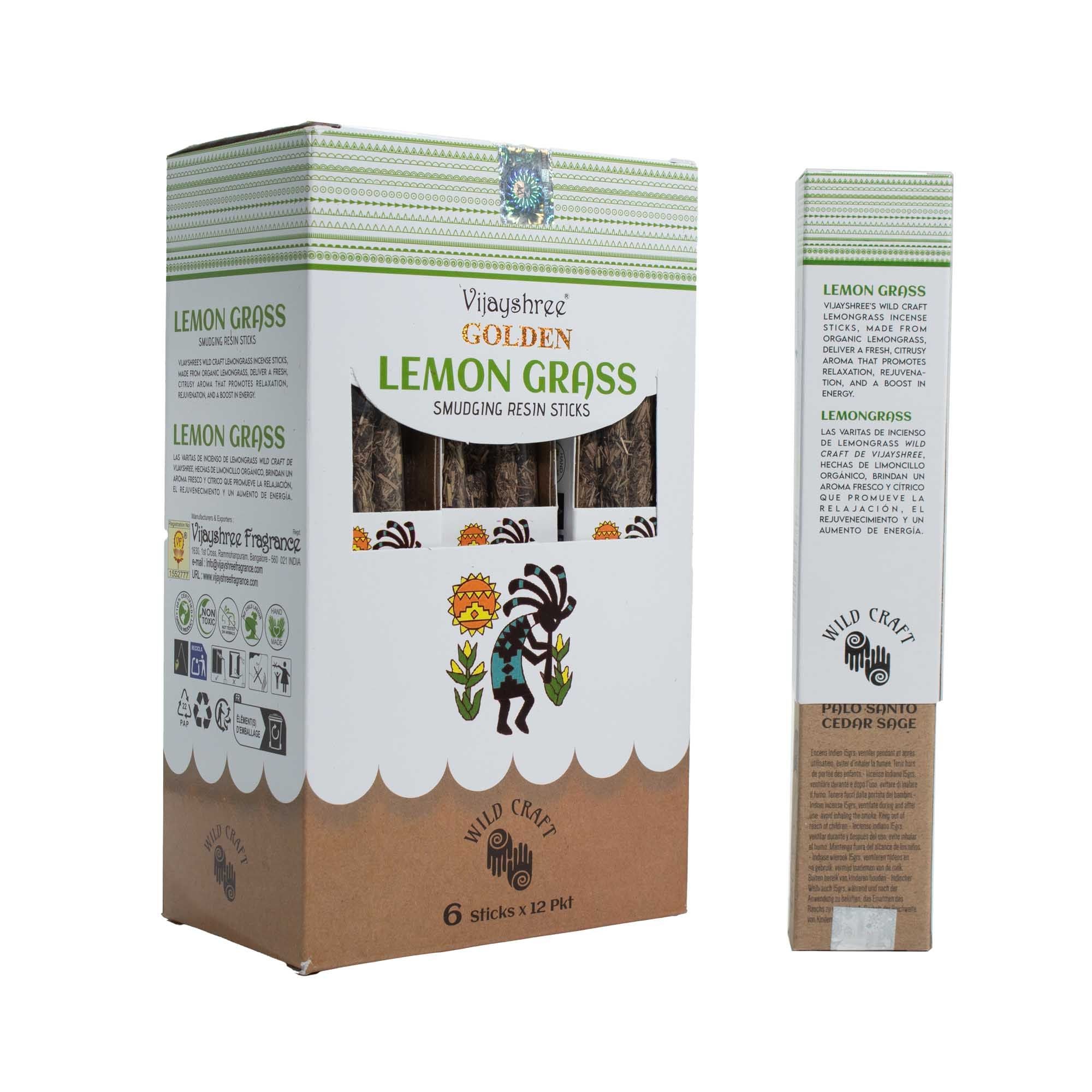 Golden Lemon Grass Smudging Resin Sticks - 30g