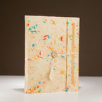 Lokta Mixed Colour Cotton Notebook – Large (21x15cm) – 45 Leaves – Includes Bookmark