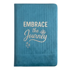 Light Blue Velvet Notebook - 80 pages - Embrace The Journey