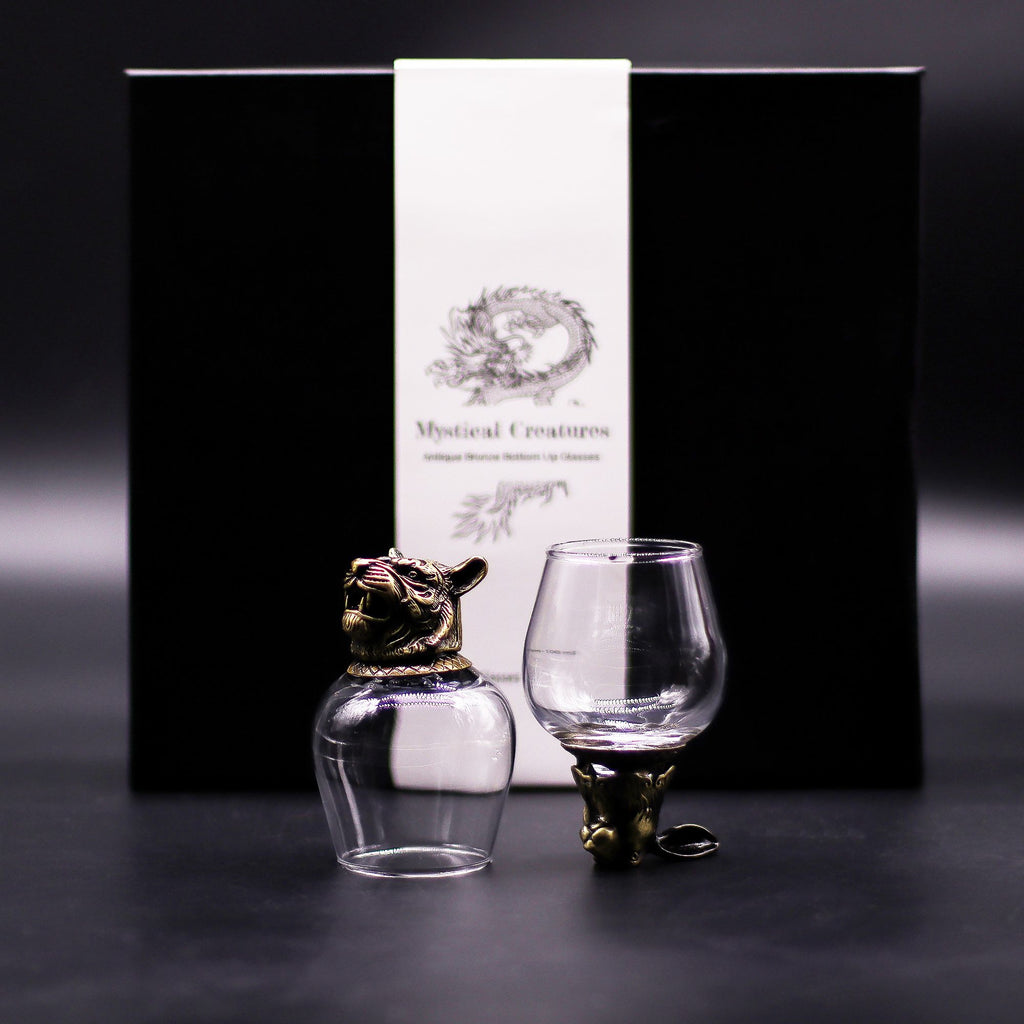 Gift Set of 6 Glasses (100ml) - Mystical Creatures - Antique Bronze