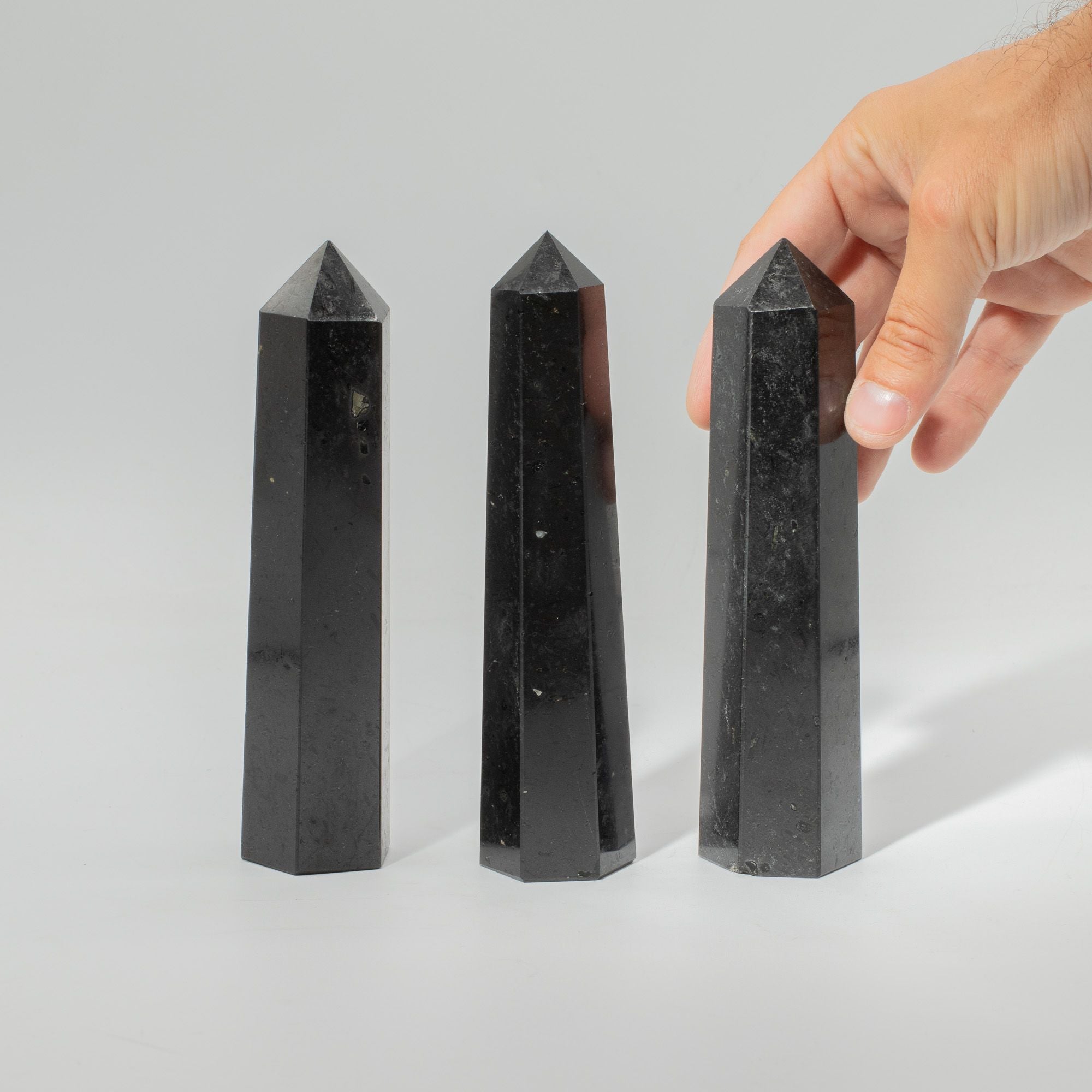 Gemstone Six Face Obelisk Point approx 17cm - Black Tourmaline