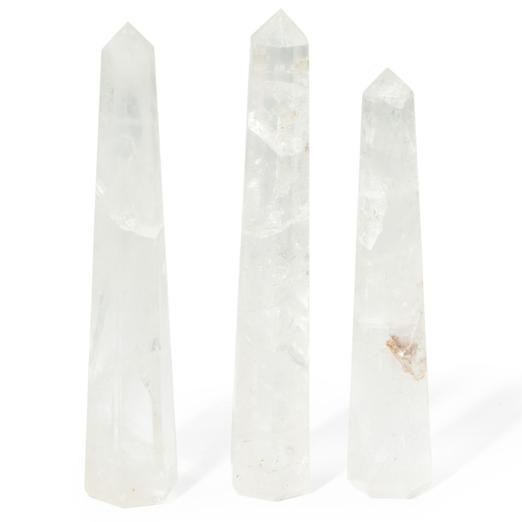 Gemstone Six Face Obelisk Poins approx 17cm - Rock Crystal