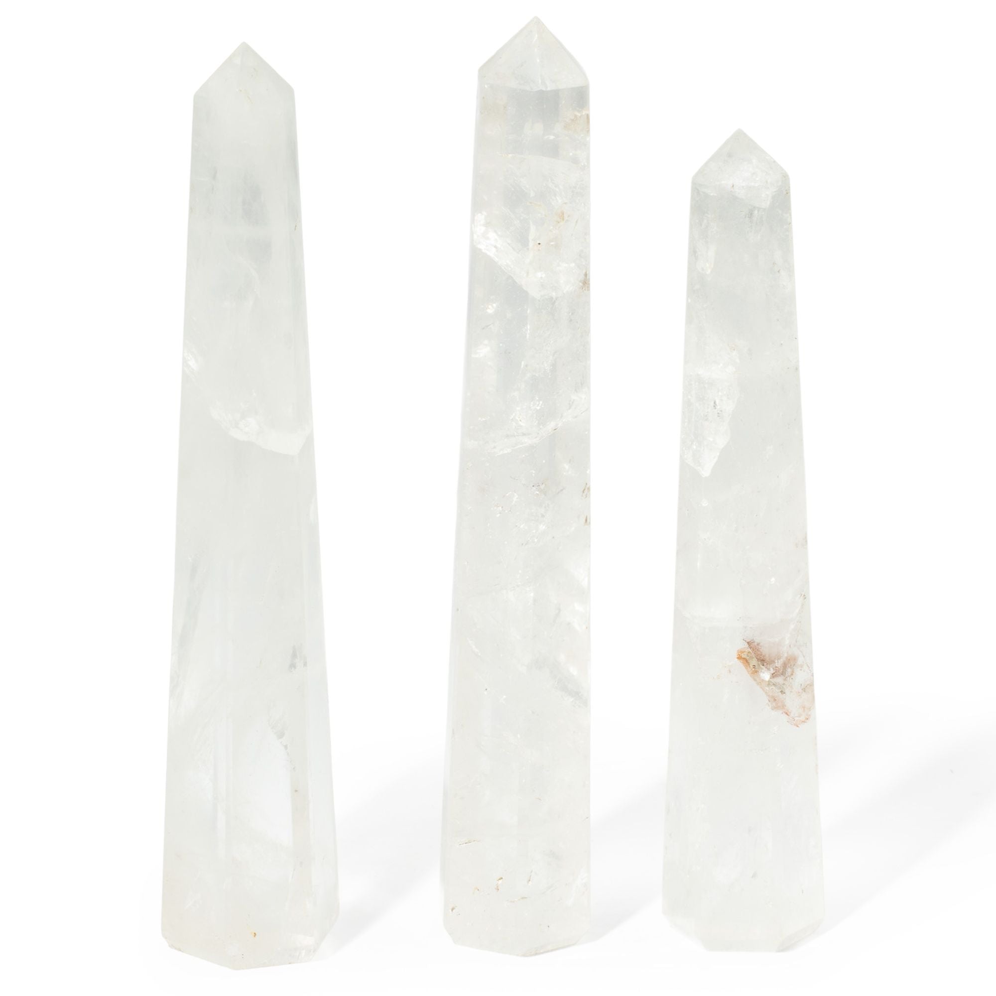 Gemstone Six Face Obelisk Poins approx 17cm - Rock Crystal