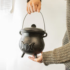 Extra Huge Cast Iron Cauldron with Triple Moon 23x18cm (at least 4kg)