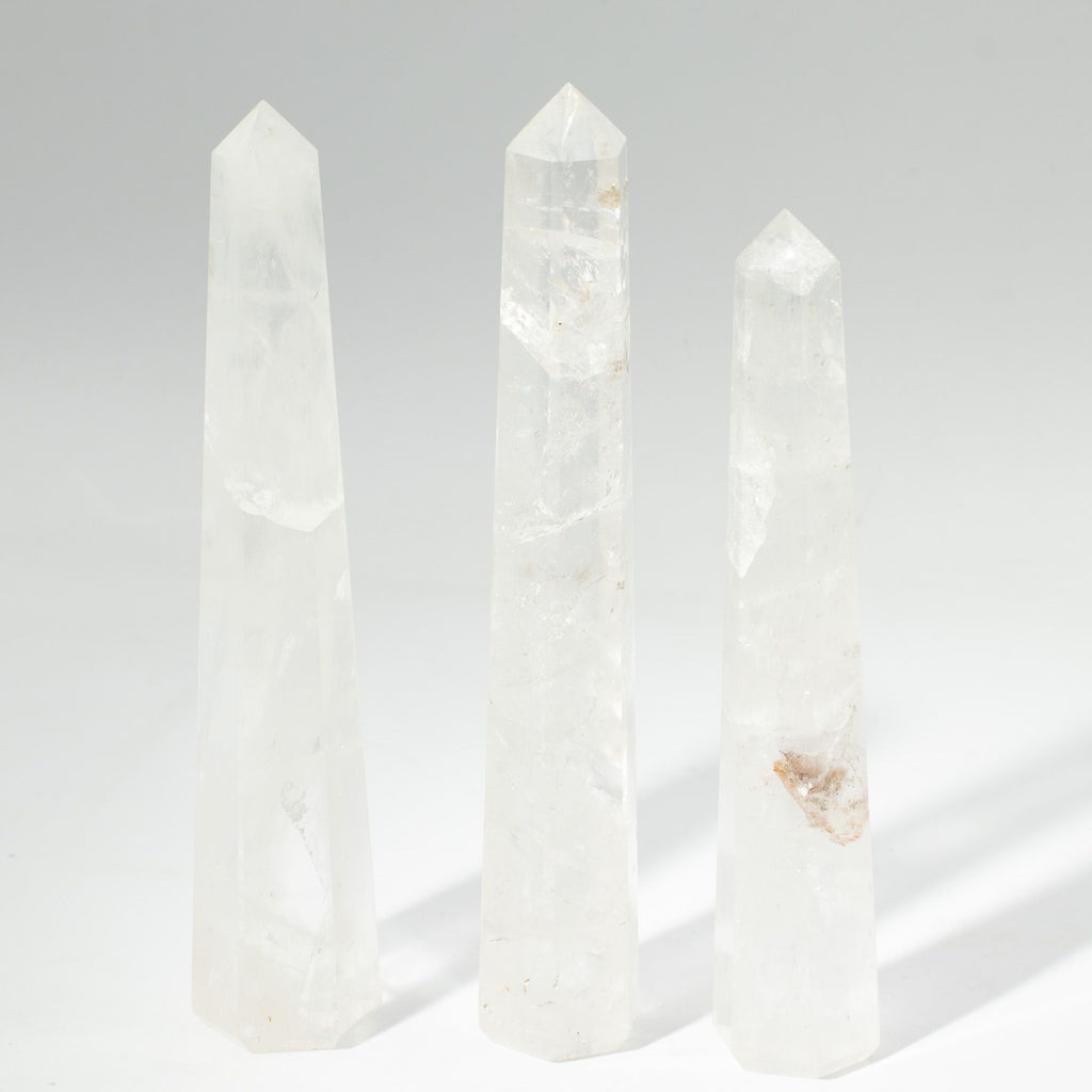 Gemstone Six Face Obelisk Poins approx 17cm - Rock Crystal
