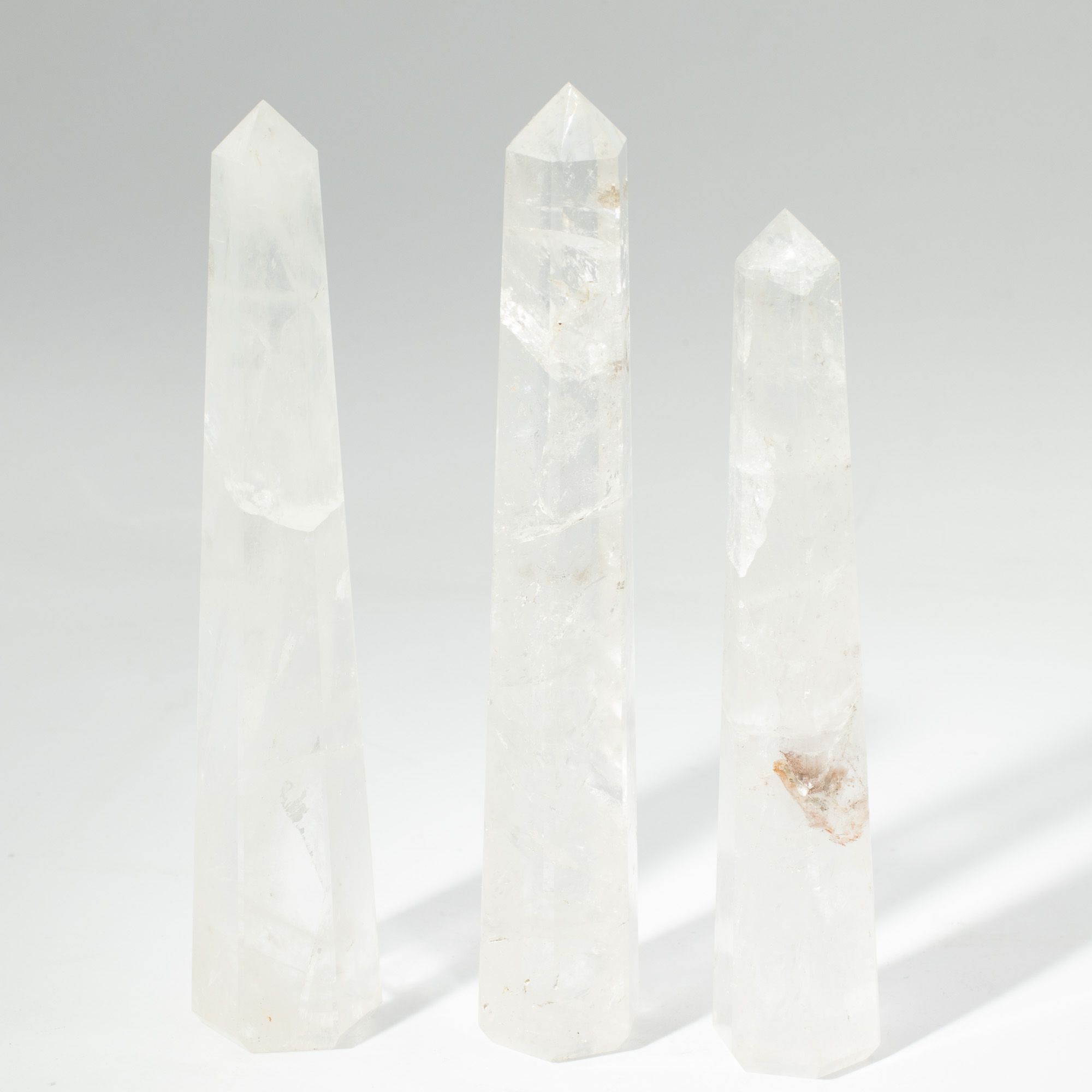 Gemstone Six Face Obelisk Poins approx 17cm - Rock Crystal