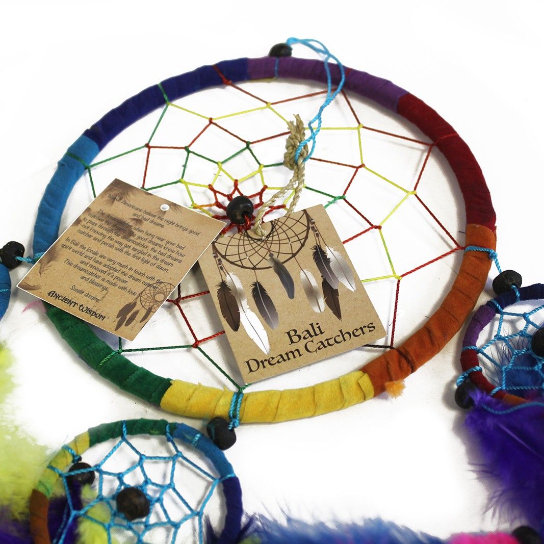 Bali Dreamcatchers - Large Round - Turq/Pink/Purp
