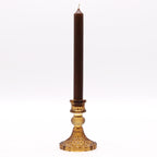 Vintage Dinner Candle Holder - Antique Amber