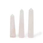 Gemstone Six Face Obelisk Point approx 11cm  - Rose Quartz