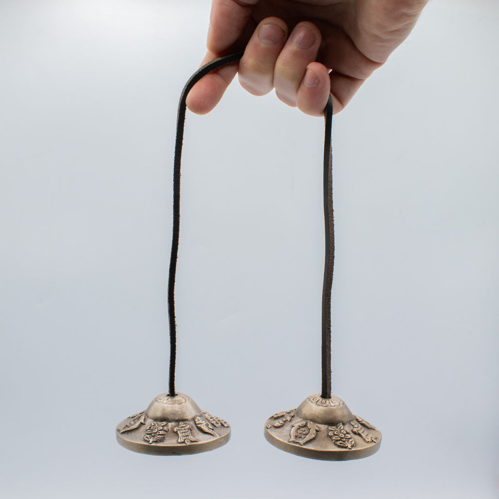 Premium Brass Tibetan Tingsha - Lucky Symbols - approx 6cm (155gm)