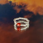 Nymph Spirit Gemstone Ring Set - Blood Moon