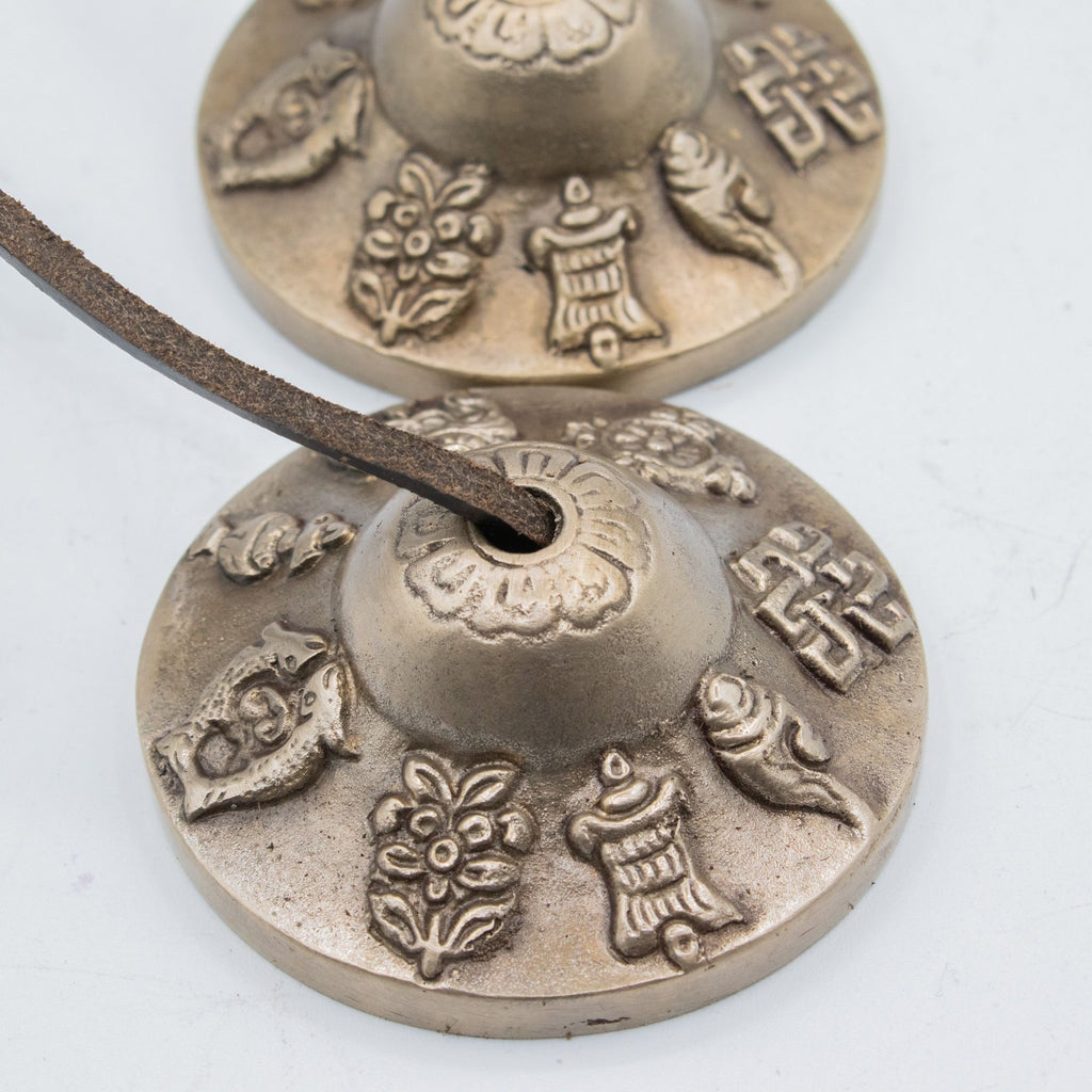 Premium Brass Tibetan Tingsha - Lucky Symbols - approx 6cm (155gm)