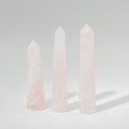 Gemstone Six Face Obelisk Point approx 11cm  - Rose Quartz