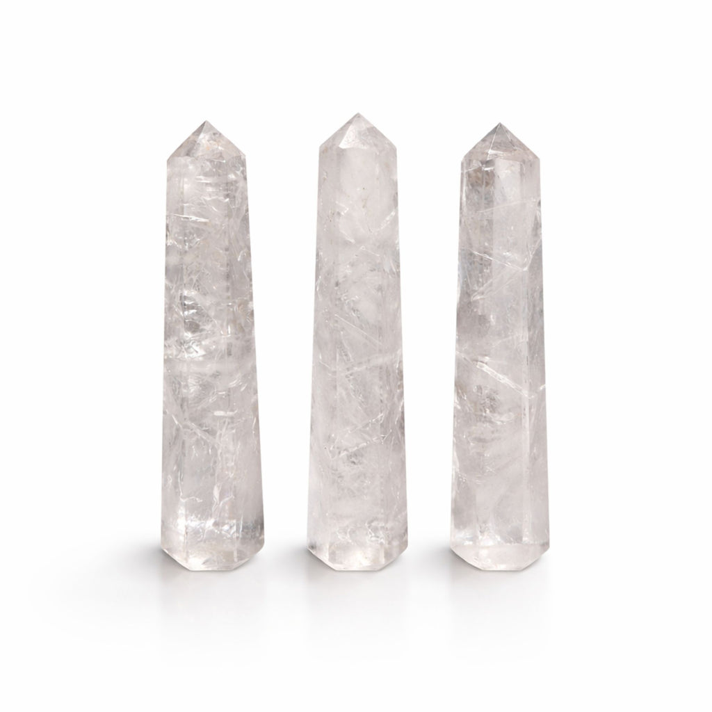 Gemstone Six Face Obelisk Point approx 11cm  - Clear Quartz
