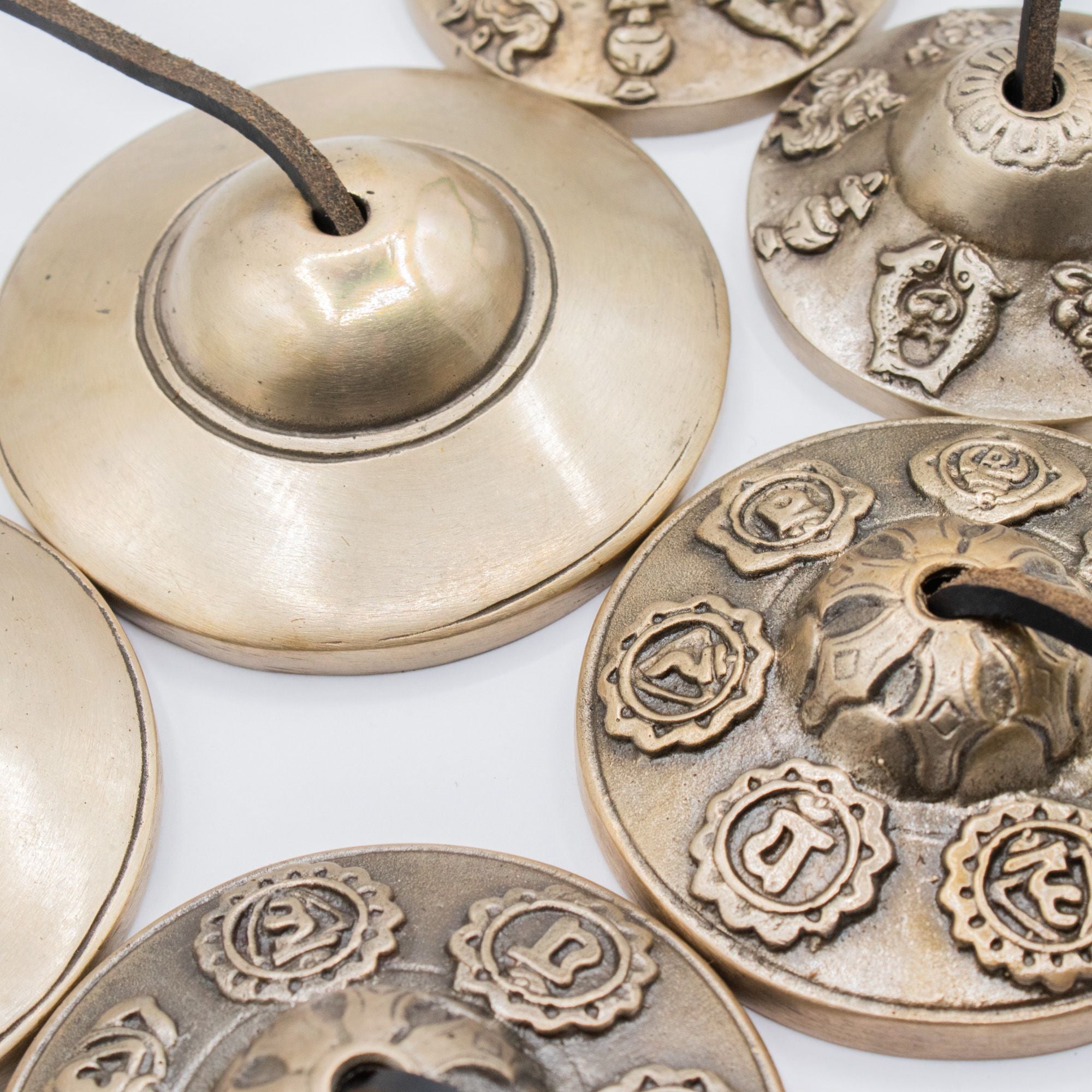 Premium Brass Tibetan Tingsha - Lucky Symbols - approx 6cm (155gm)