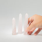 Gemstone Six Face Obelisk Point approx 11cm  - Rose Quartz