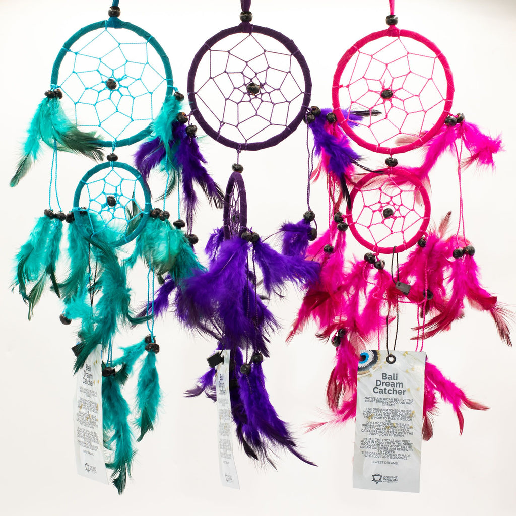 Bali Dreamcatchers - Medium Round - Turq/Pink/Purp