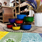 Large Chakra Set of Seven Singing Bowls (19.5-35cm)