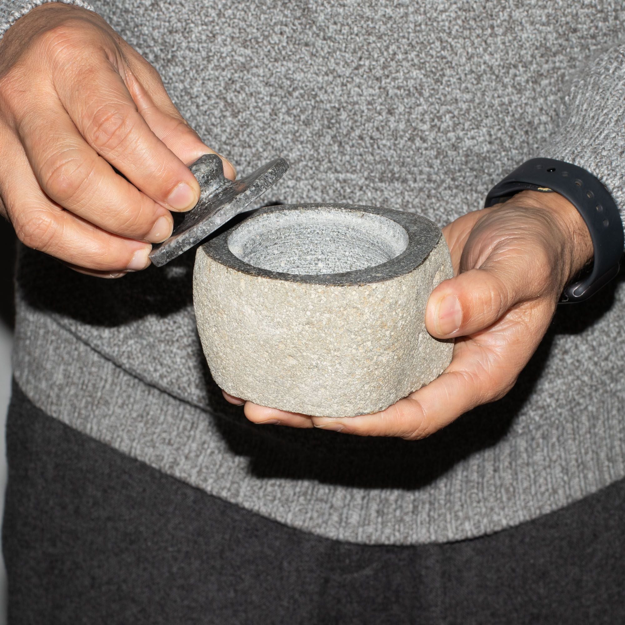 Natural Riverstone Grounding Pot - Small (aprox 9x7cm)
