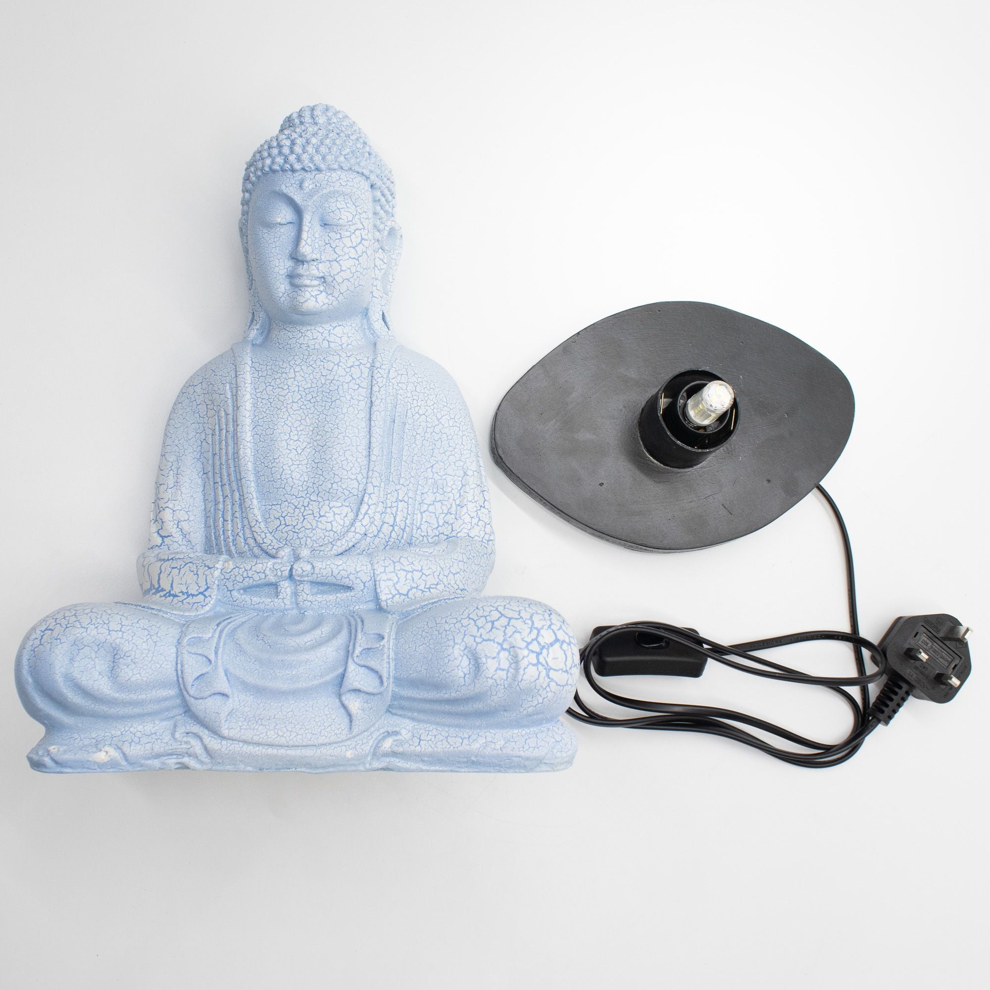 Meditation Buddha Lamp Sky Blue - Oval Stand