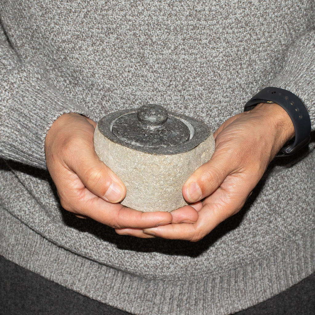 Natural Riverstone Grounding Pot - Small (aprox 9x7cm)