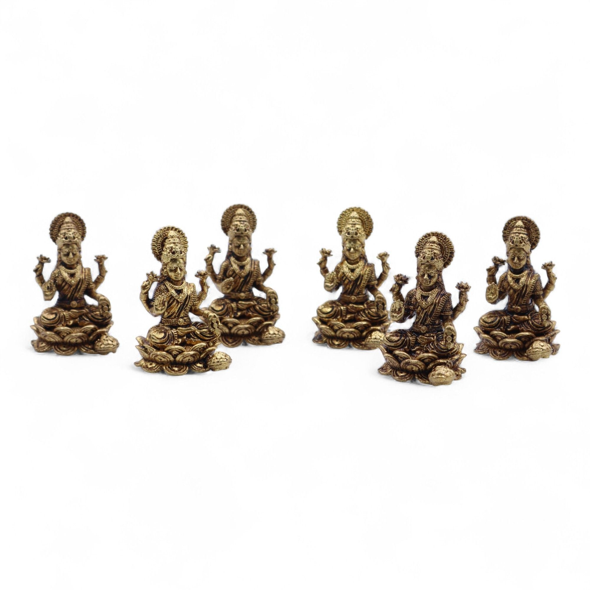 Brass Miniature Gods - Laxmi (22gms)  - 37mm