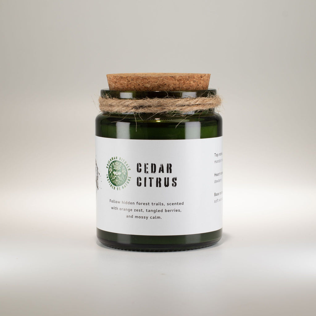 Greenman Woodwick Soy Candle - Cedar Citrus