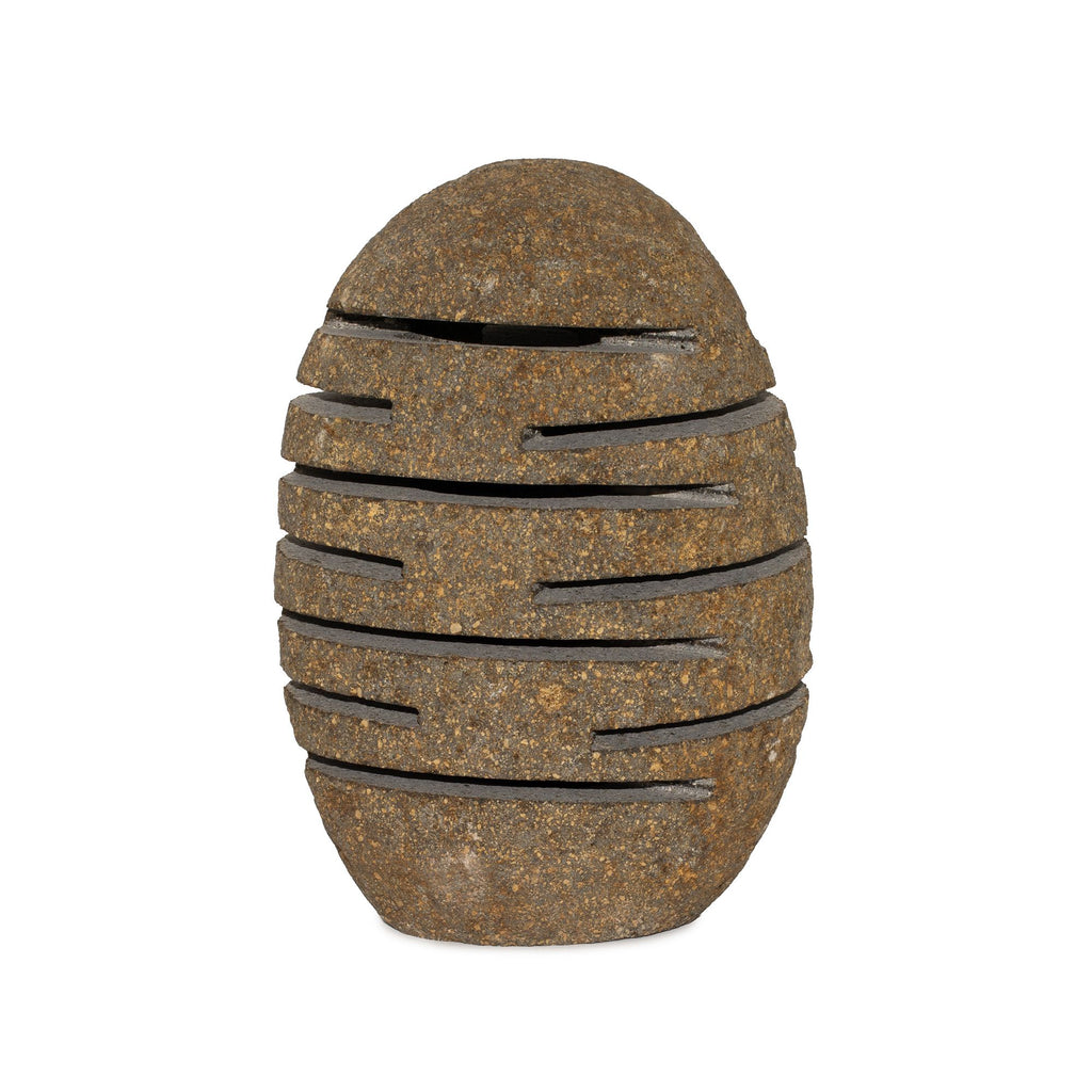 Natural Riverstone Candle Holder - Standing Stone Cut  (10x13x22cm)